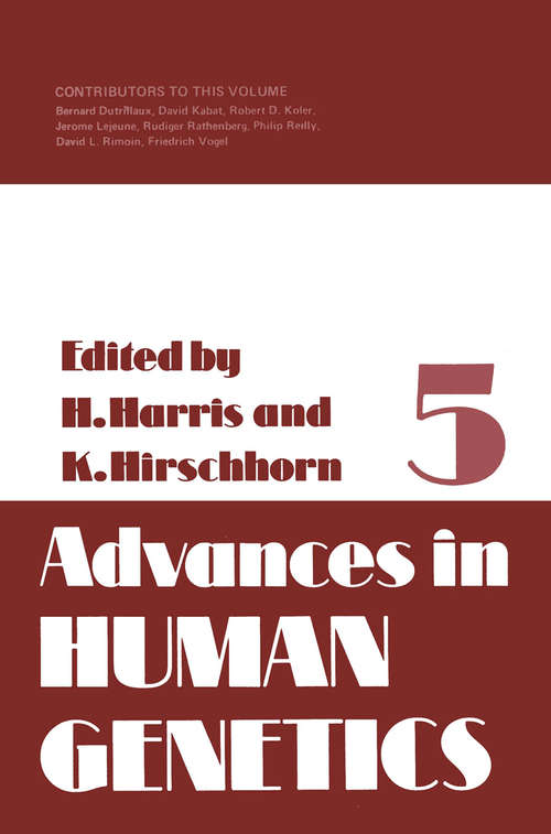 Book cover of Advances in Human Genetics: Volume 18 (1975) (Advances in Human Genetics #5)