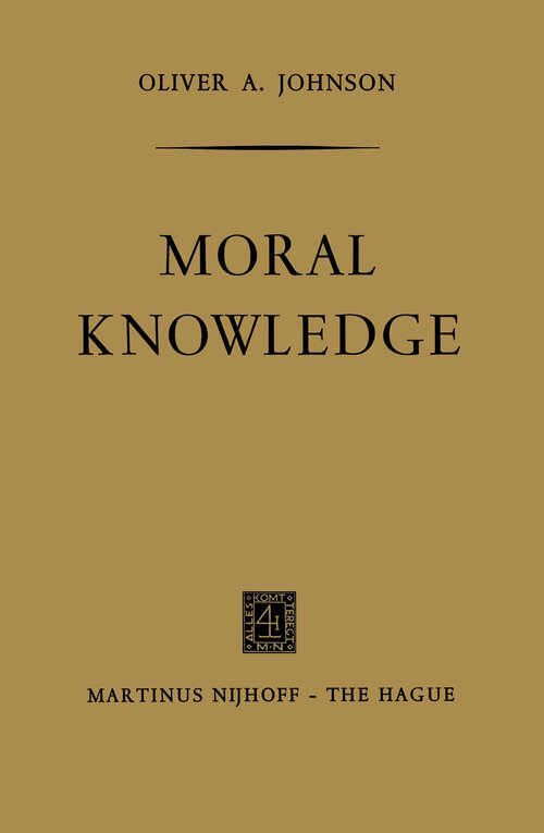 Book cover of Moral Knowledge (1966)