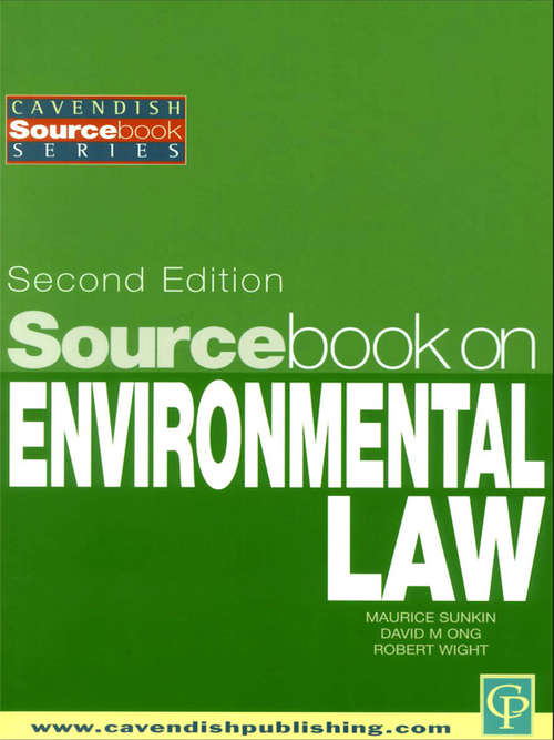 Book cover of Sourcebook on Environmental Law