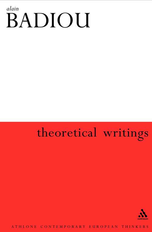 Book cover of Theoretical Writings (Athlone Contemporary European Thinkers)