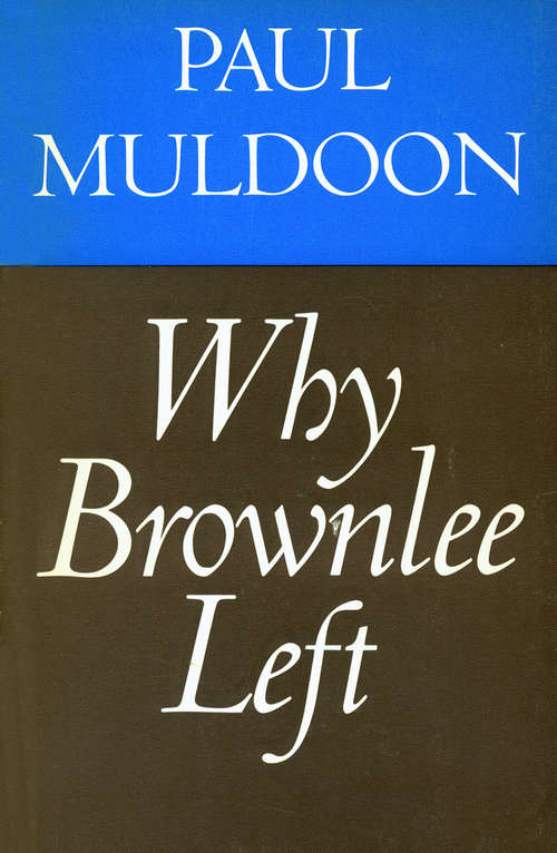 Book cover of Why Brownlee Left (Main)