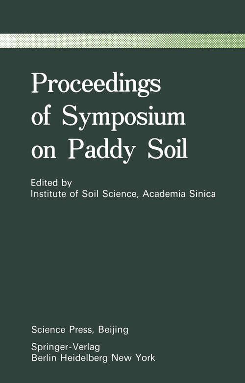 Book cover of Proceedings of Symposium on Paddy Soils (1981)