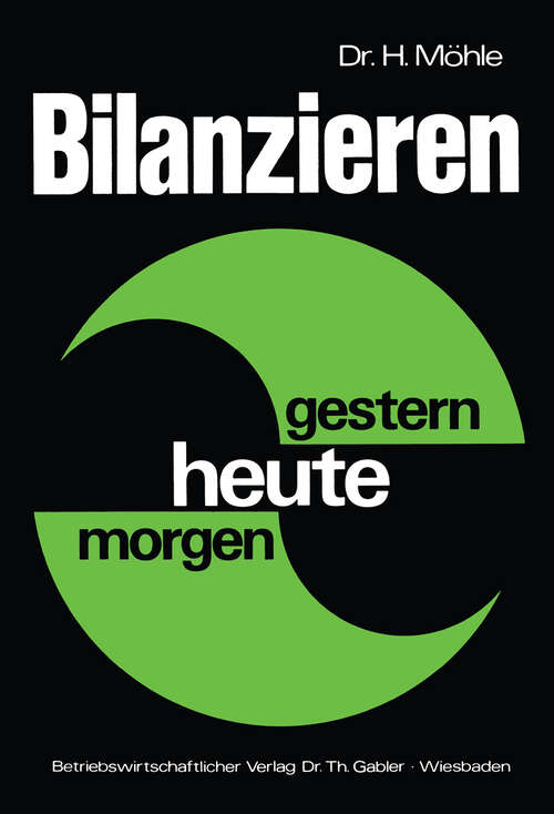 Book cover of Bilanzieren — gestern, heute, morgen (1973)