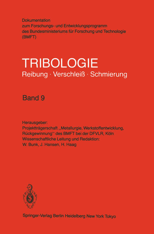 Book cover of Oberflächenbehandlung · Abrasivverschleiß (1985) (Tribologie: Reibung, Verschleiß, Schmierung #9)