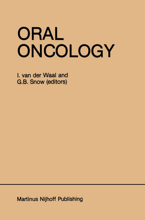 Book cover of Oral Oncology (1984) (Developments in Oncology #20)