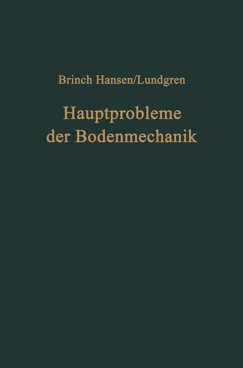 Book cover of Hauptprobleme der Bodenmechanik (1960)