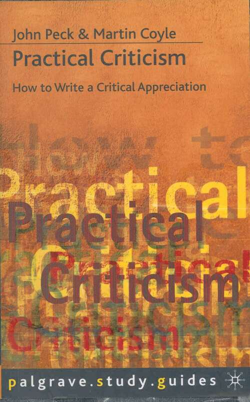 Book cover of Practical Criticism (1st ed. 1995) (Macmillan Study Skills)