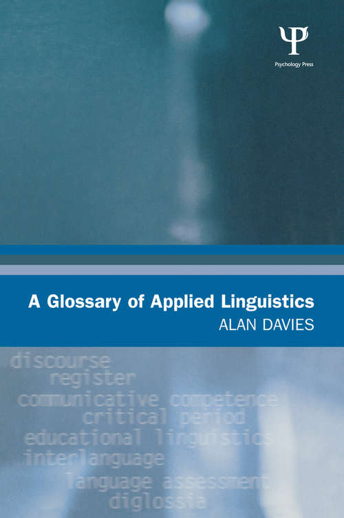 Book cover of A Glossary of Applied Linguistics