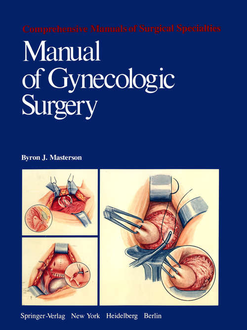 Book cover of Manual of Gynecologic Surgery (1979) (Comprehensive Manuals of Surgical Specialties)