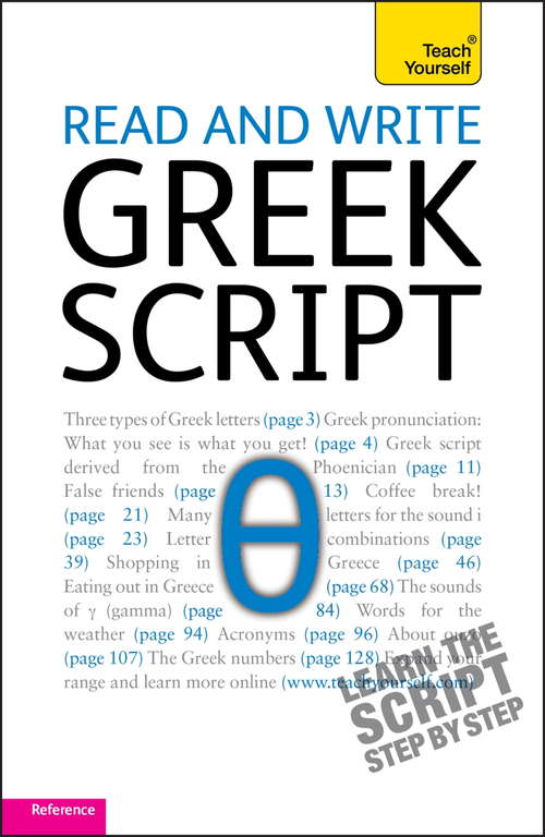 Book cover of Read and write Greek script: Teach Yourself (Read and Write Languages)