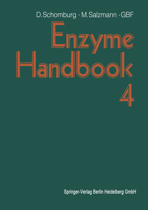Book cover of Enzyme Handbook 4: Class 3: Hydrolases (1991)
