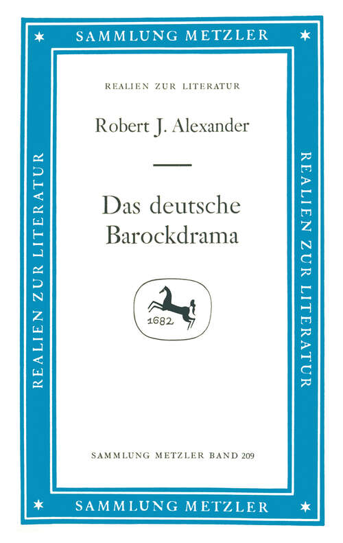 Book cover of Das deutsche Barockdrama (1. Aufl. 1984) (Sammlung Metzler)