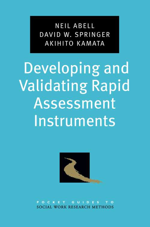 Book cover of Developing And Validating Rapid Assessment Instruments
