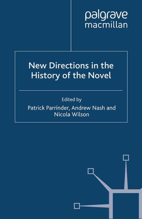 Book cover of New Directions in the History of the Novel (2014)