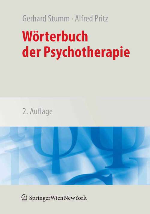 Book cover of Wörterbuch der Psychotherapie (2. Aufl. 2000)
