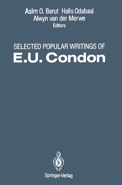 Book cover of Selected Popular Writings of E.U. Condon (1991)