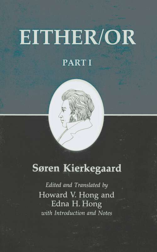 Book cover of Kierkegaard's Writing, III, Part I: Either/Or