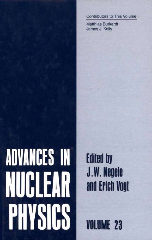 Book cover of Advances in Nuclear Physics: Volume 23 (1996) (Advances in Nuclear Physics #23)