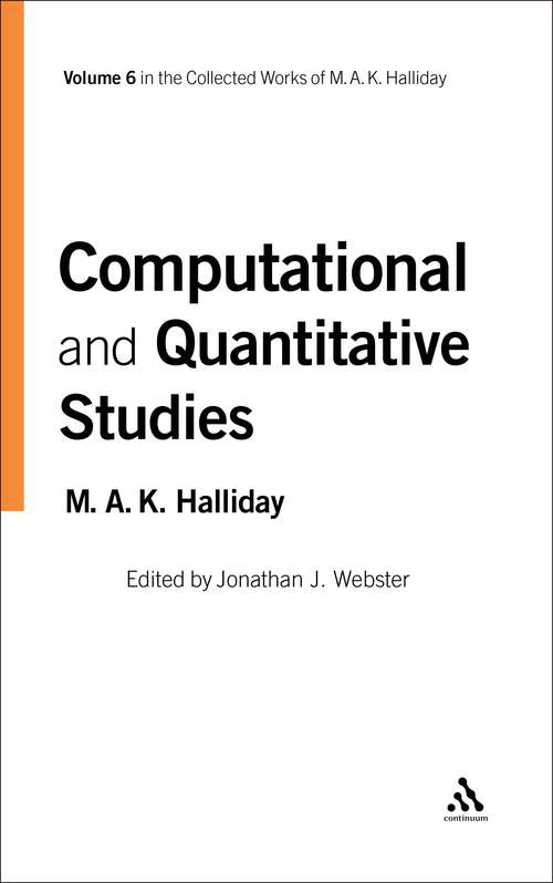 Book cover of Computational and Quantitative Studies: Volume 6 (Collected Works of M.A.K. Halliday)