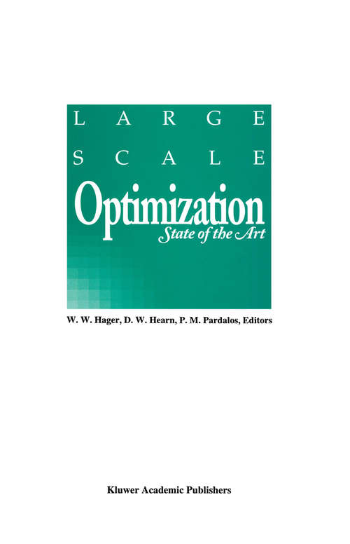 Book cover of Large Scale Optimization: State of the Art (1994)
