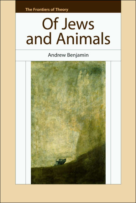 Book cover of Of Jews and Animals (The Frontiers of Theory)