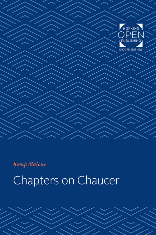 Book cover of Chapters on Chaucer