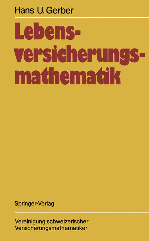 Book cover of Lebensversicherungsmathematik (1986)
