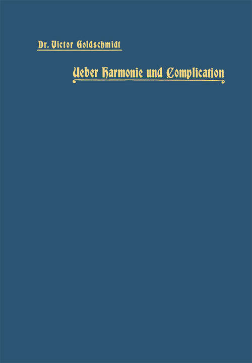Book cover of Ueber Harmonie und Complication (1901)