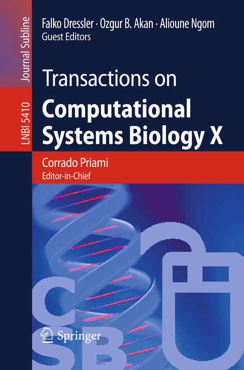 Book cover of Transactions on Computational Systems Biology X (2008) (Lecture Notes in Computer Science #5410)