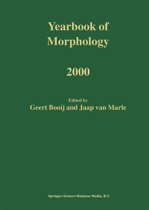Book cover of Yearbook of Morphology 2000 (2001) (Yearbook of Morphology)