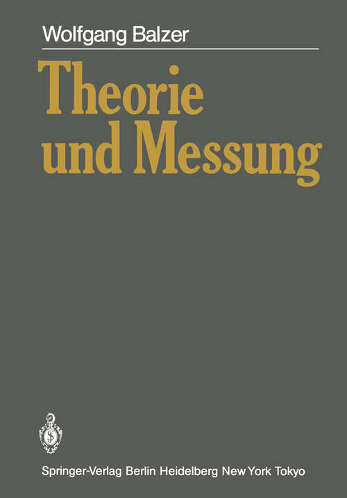 Book cover of Theorie und Messung (1985)