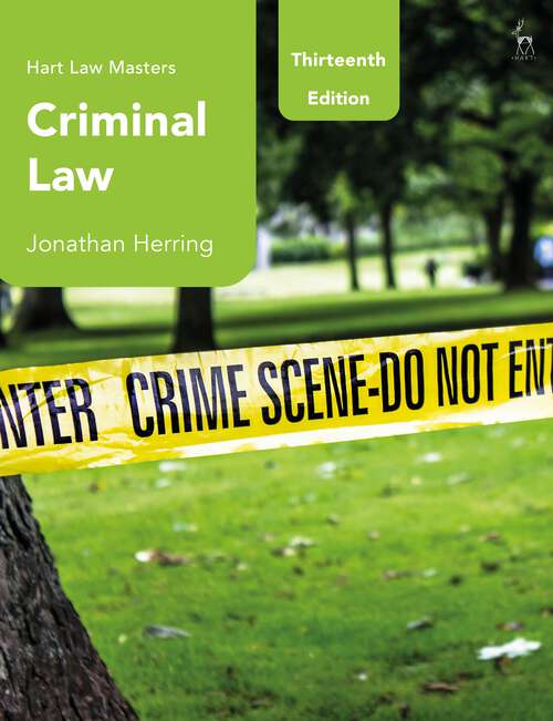 Book cover of Criminal Law (Hart Law Masters)
