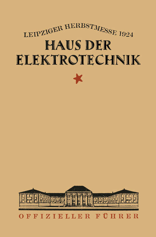 Book cover of Haus der Elektrotechnik (1924)