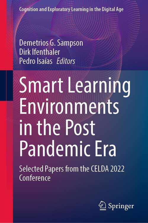 Book cover of Smart Learning Environments in the Post Pandemic Era