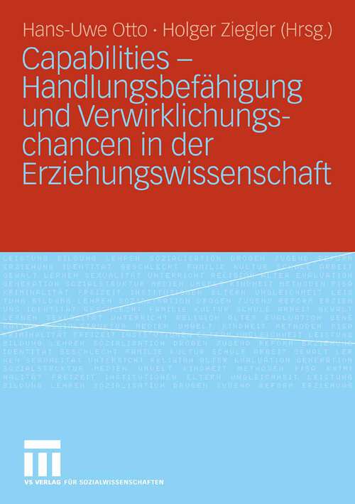 Book cover of Capabilities - Handlungsbefähigung und Verwirklichungschancen in der Erziehungswissenschaft (2008)