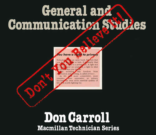 Book cover of Don't You Believe it: Don't You Believe It! (pdf) (1st ed. 1981) (Technician)