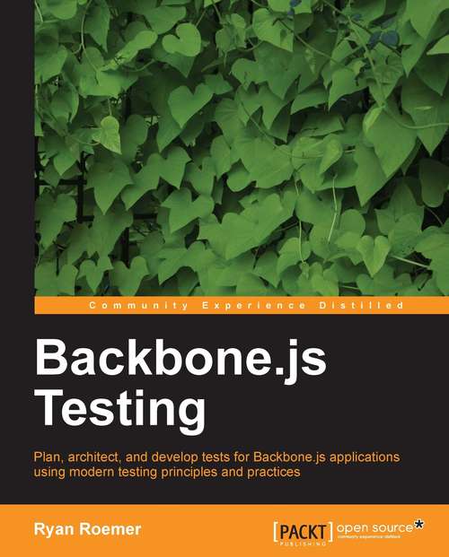 Book cover of Backbone.js Testing