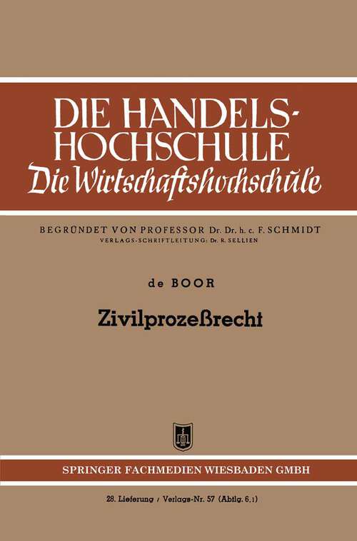 Book cover of Zivilprozessrecht (1951)