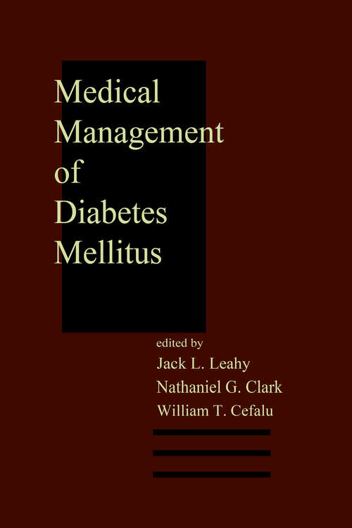 Book cover of Medical Management of Diabetes Mellitus