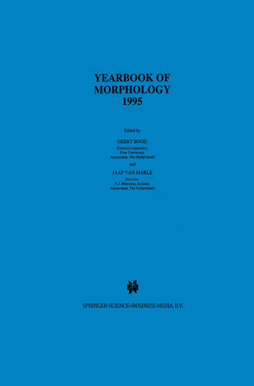 Book cover of Yearbook of Morphology 1995 (1996) (Yearbook of Morphology)