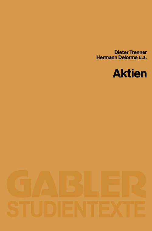 Book cover of Aktien (1986) (Gabler-Studientexte)