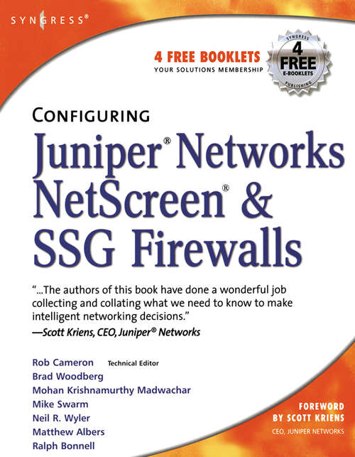 Book cover of Configuring Juniper Networks NetScreen and SSG Firewalls