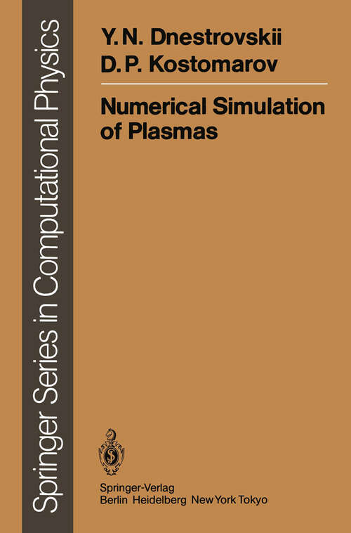 Book cover of Numerical Simulation of Plasmas (1986) (Scientific Computation)