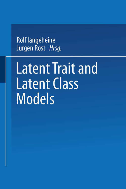 Book cover of Latent Trait and Latent Class Models (1988)