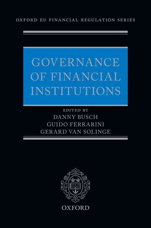 Book cover of Governance of Financial Institutions (Oxford EU Financial Regulation)