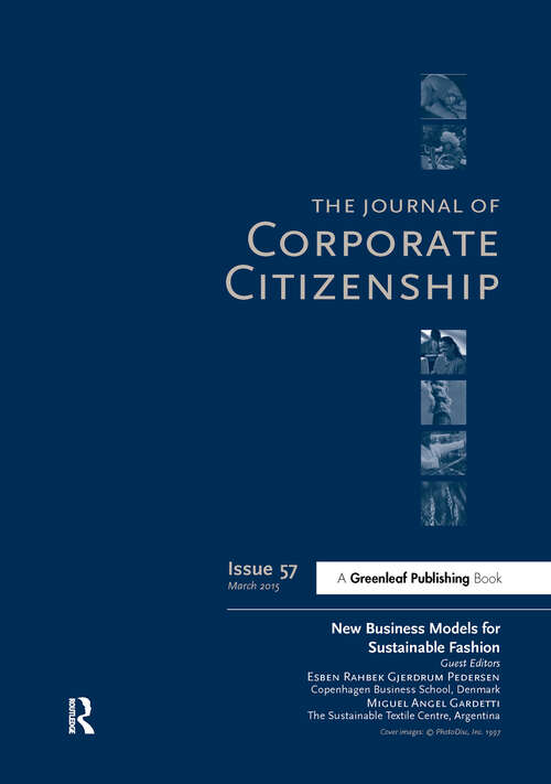 Book cover of New Business Models for Sustainable Fashion: A Special Theme Issue of The Journal of Corporate Citizenship (Issue 57)