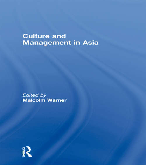 Book cover of Culture and Management in Asia