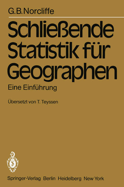 Book cover of Schließende Statistik für Geographen: Eine Einführung (1981)