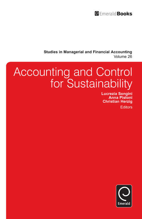 Book cover of Accounting and Control for Sustainability (Studies in Managerial and Financial Accounting #26)
