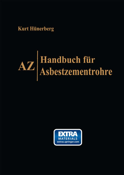 Book cover of AZ, Handbuch für Asbestzementrohre (1968)